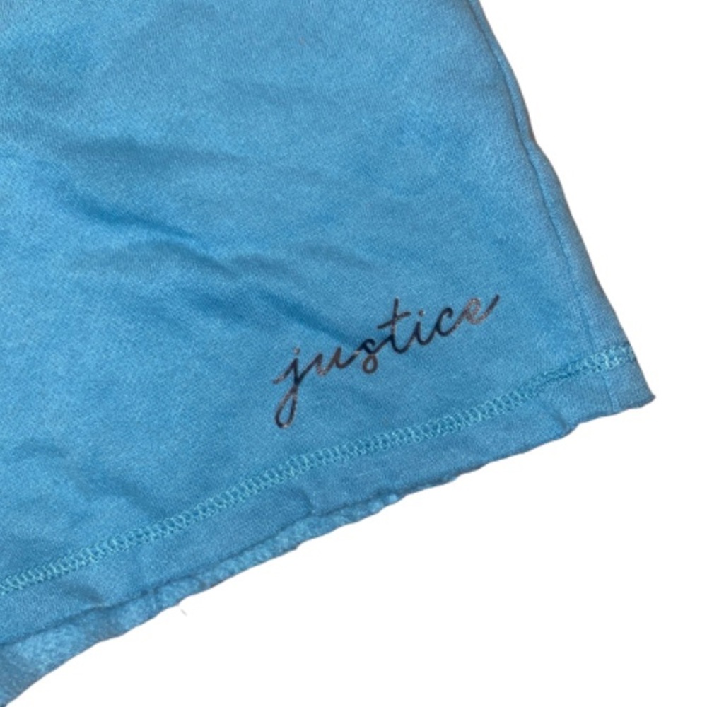Justice Girl’s Size Large (12/14) Blue Elastic Sweat Shorts - Picture 4 of 7